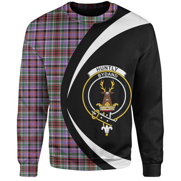 Huntly Ancient Clan Badge Tartan Sweatshirt Circle Style Personalized