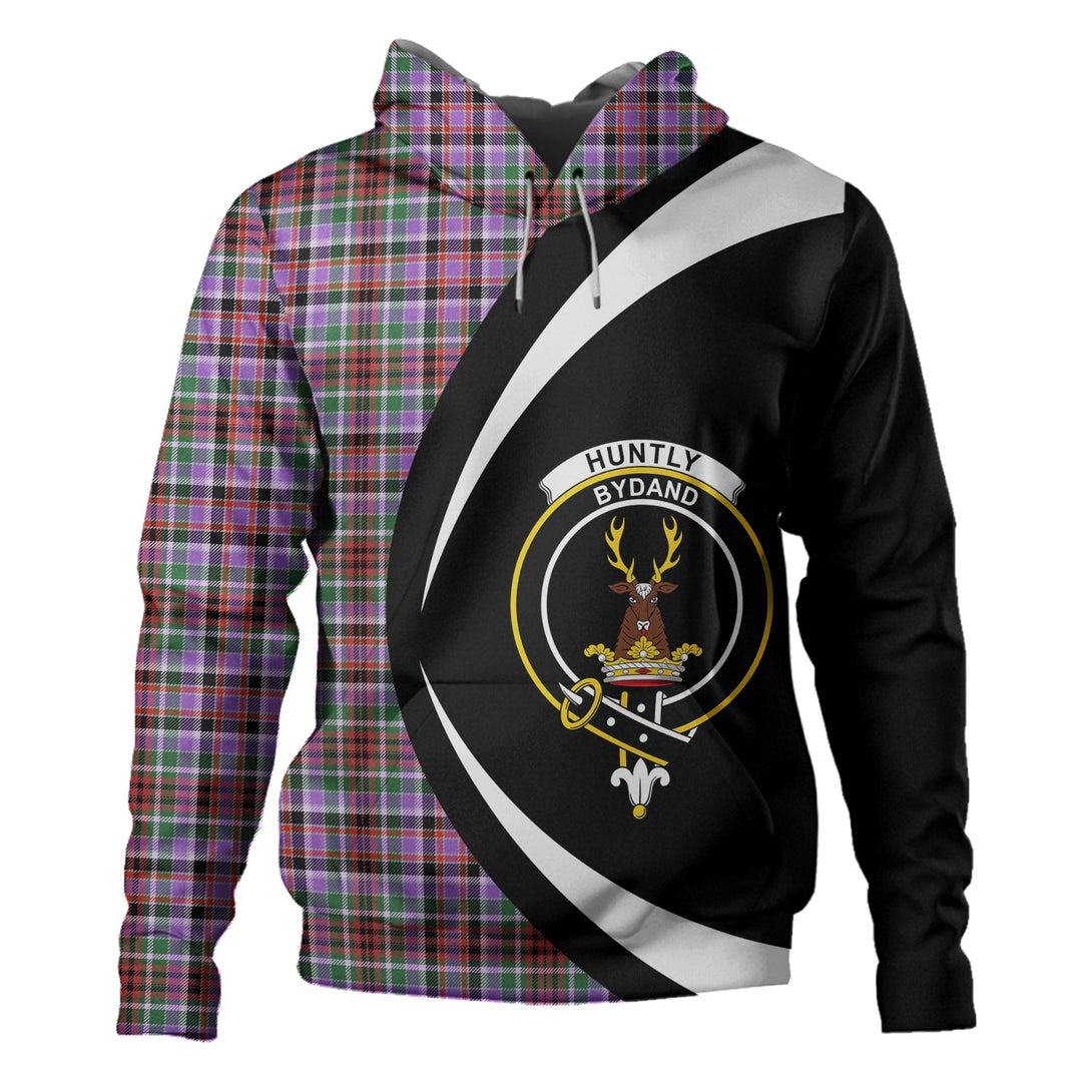 Huntly Ancient Clan Badge Tartan Hoodie Circle Style