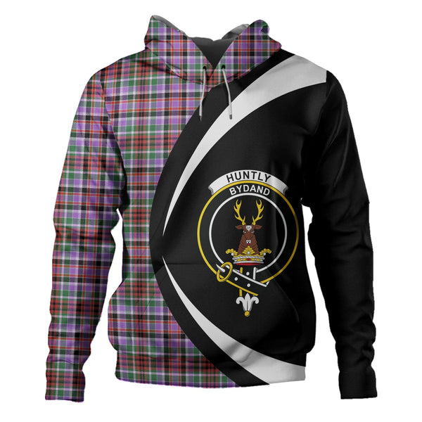 Huntly Ancient Clan Badge Tartan Hoodie Circle Style