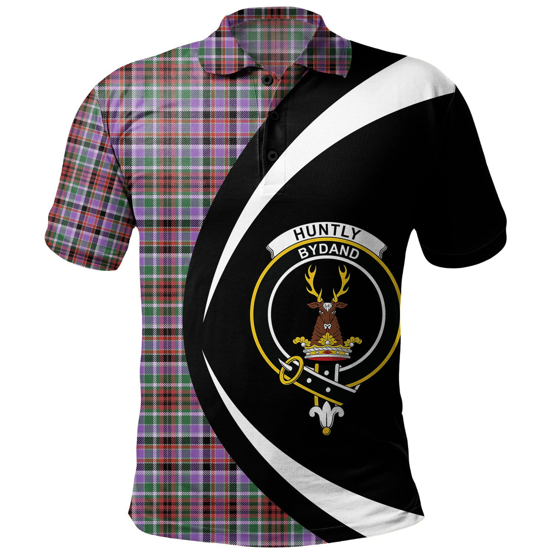 Huntly Ancient Clan Badge Tartan Polo Shirt Circle Style Personalized