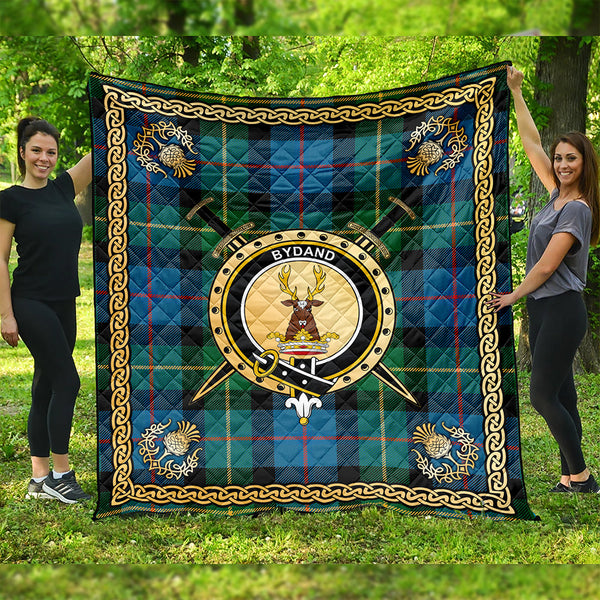 Huntly Gordon Gathering 2000 Ancient Clan Badge Tartan Premium Quilt Celtic Shield