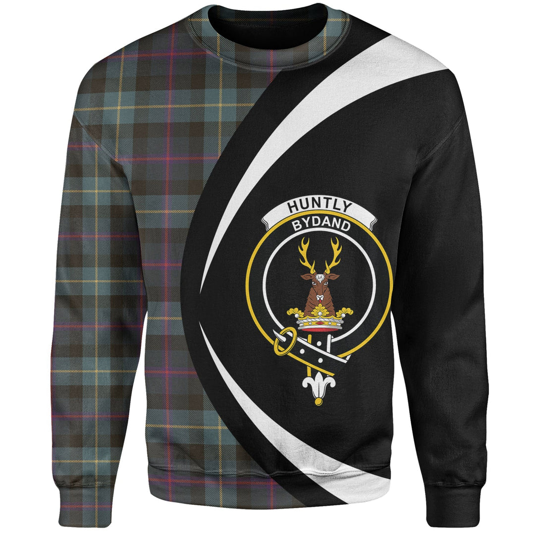 Huntly Gordon Gathering 2000 Weathered Clan Badge Tartan Sweatshirt Circle Style Personalized