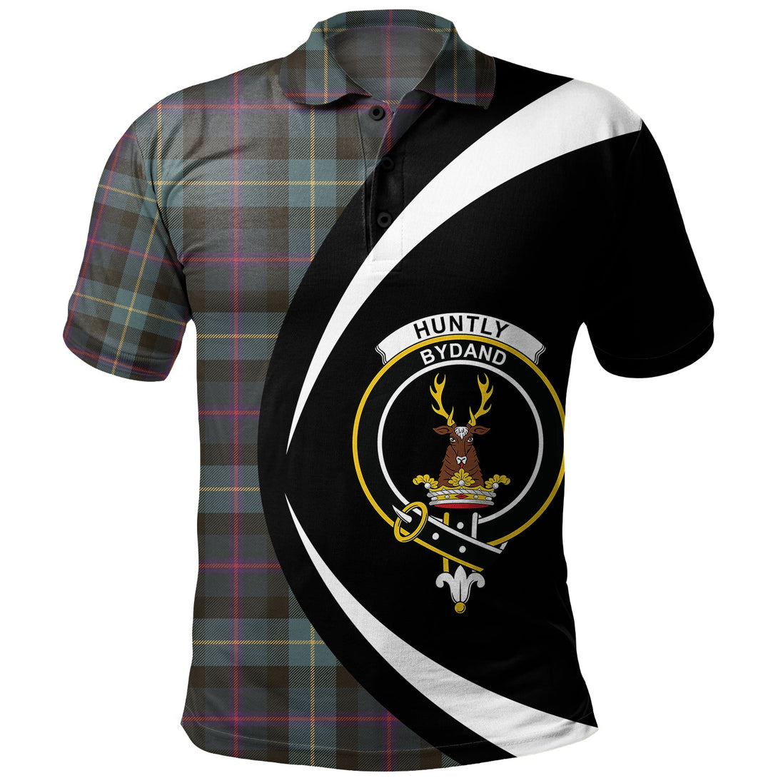 Huntly Gordon Gathering 2000 Weathered Clan Badge Tartan Polo Shirt Circle Style Personalized