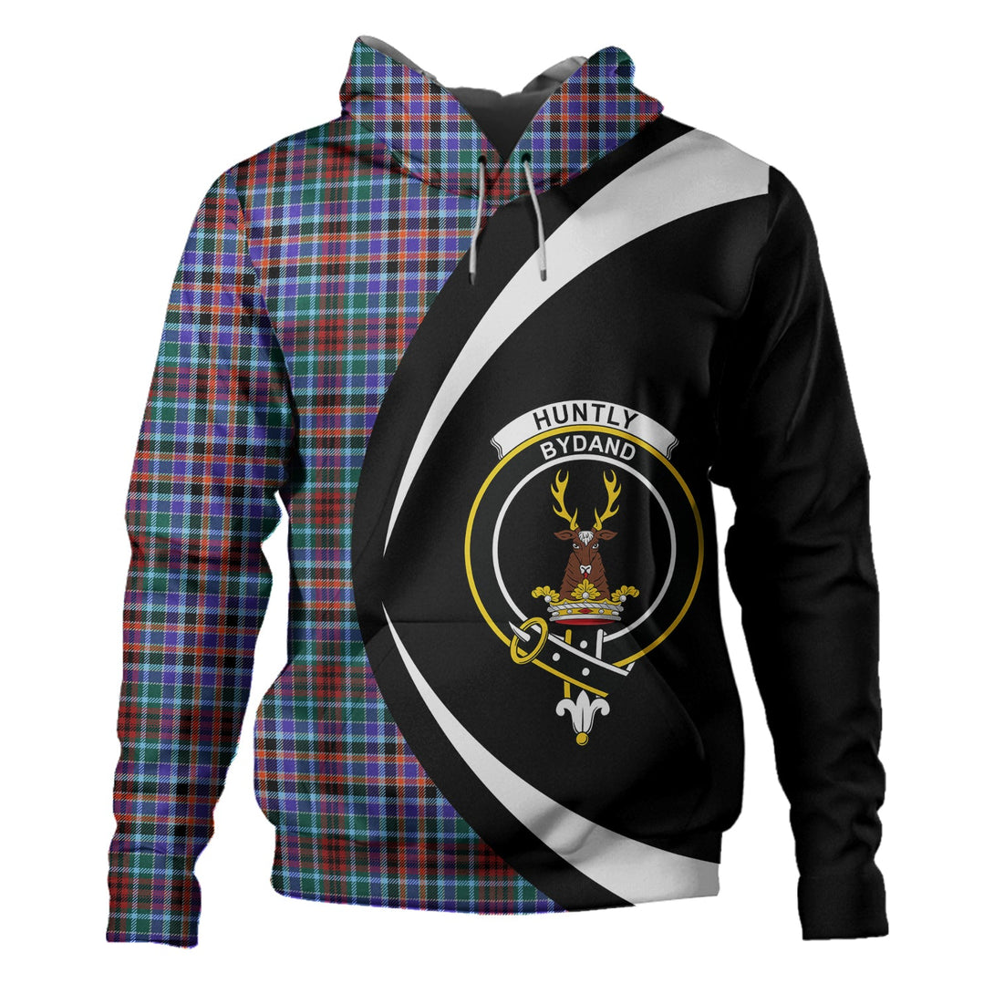 Huntly Modern Clan Badge Tartan Hoodie Circle Style