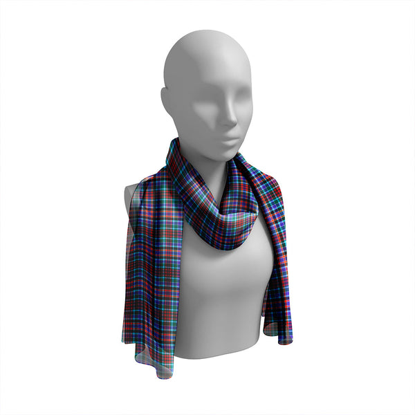 Huntly Modern Tartan Classic Silk Habotai Long Scarf