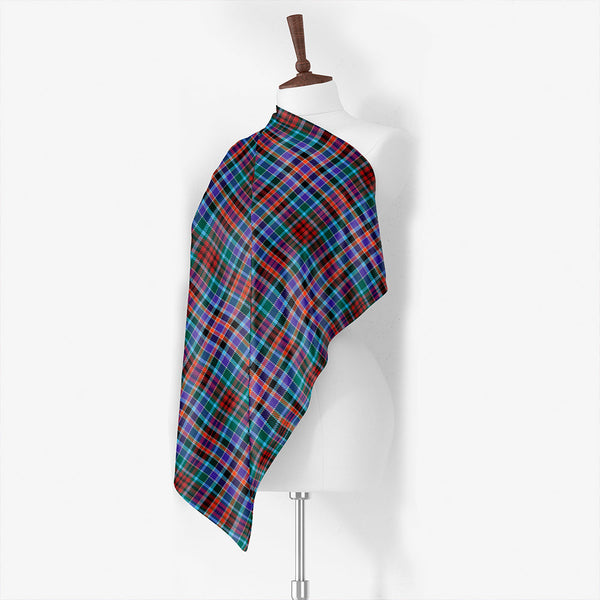 Huntly District #2 Weathered Tartan Classic Silk Habotai Square Scarf