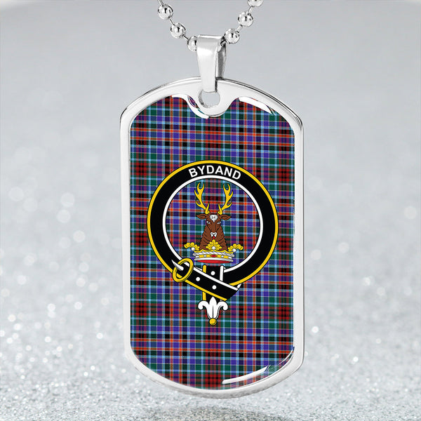 Huntly Modern Clan Badge Classic Tartan Dog Tag Necklace