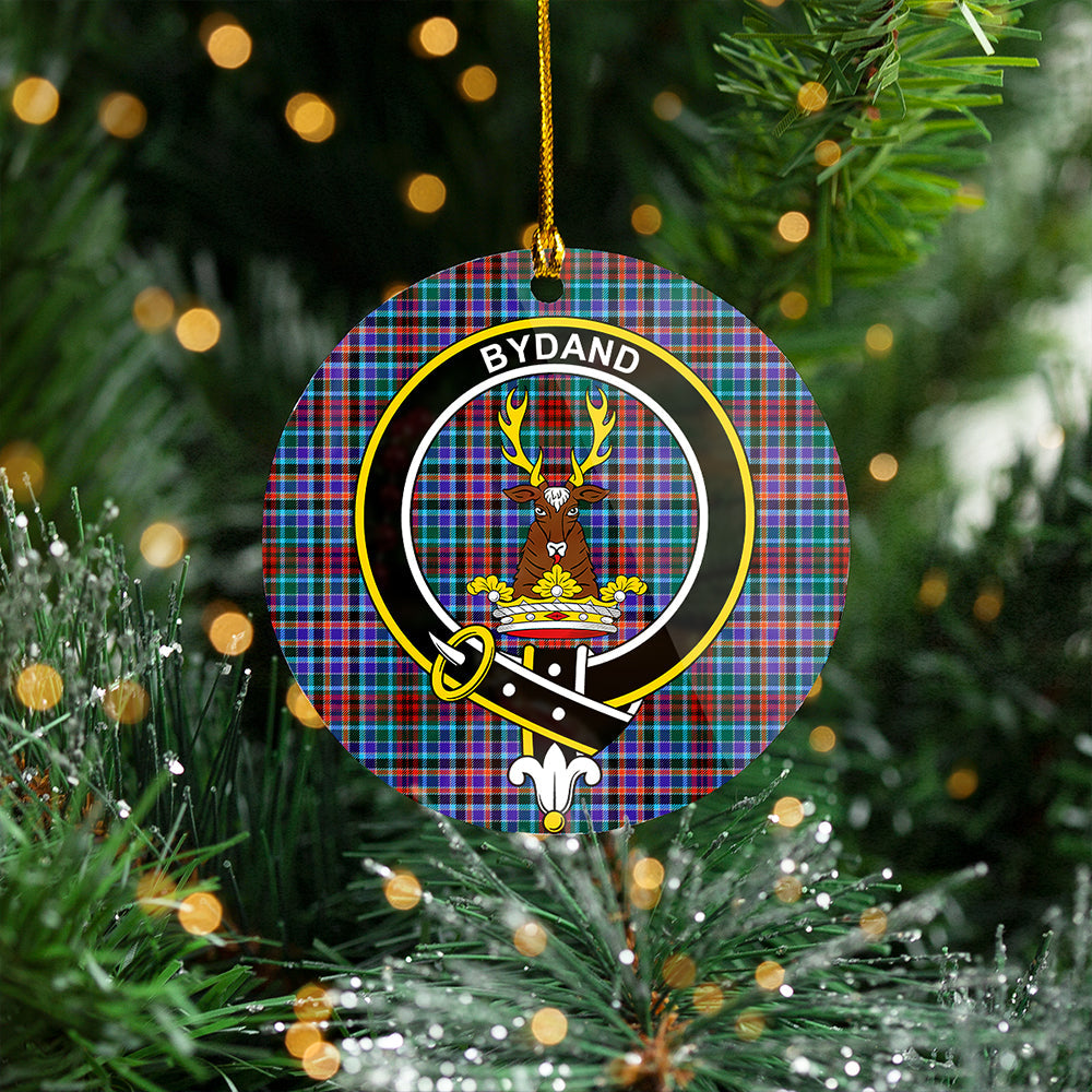 Huntly Modern Clan Badge Tartan Plastic Christmas Ornaments