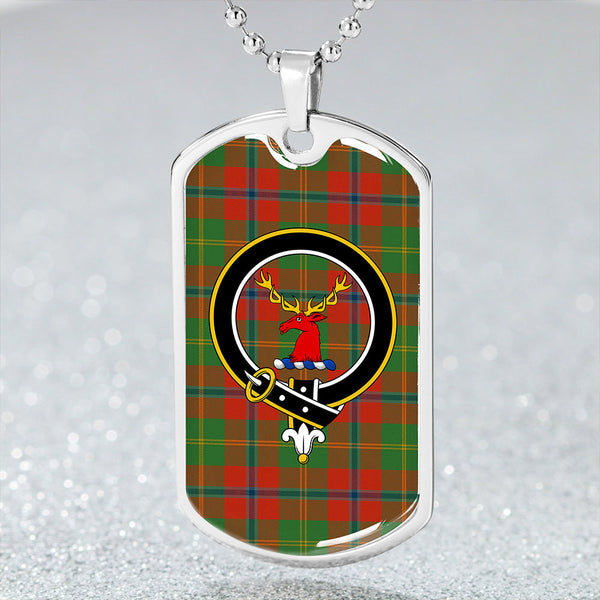 Hutcheson Ancient Clan Badge Classic Tartan Dog Tag Necklace