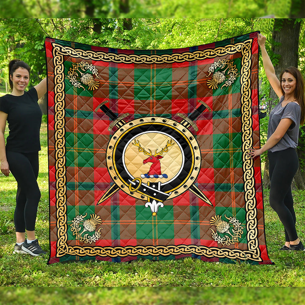 Hutcheson Ancient Clan Badge Tartan Premium Quilt Celtic Shield