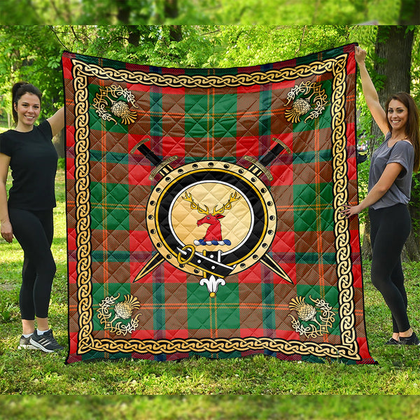 Hutcheson Ancient Clan Badge Tartan Premium Quilt Celtic Shield