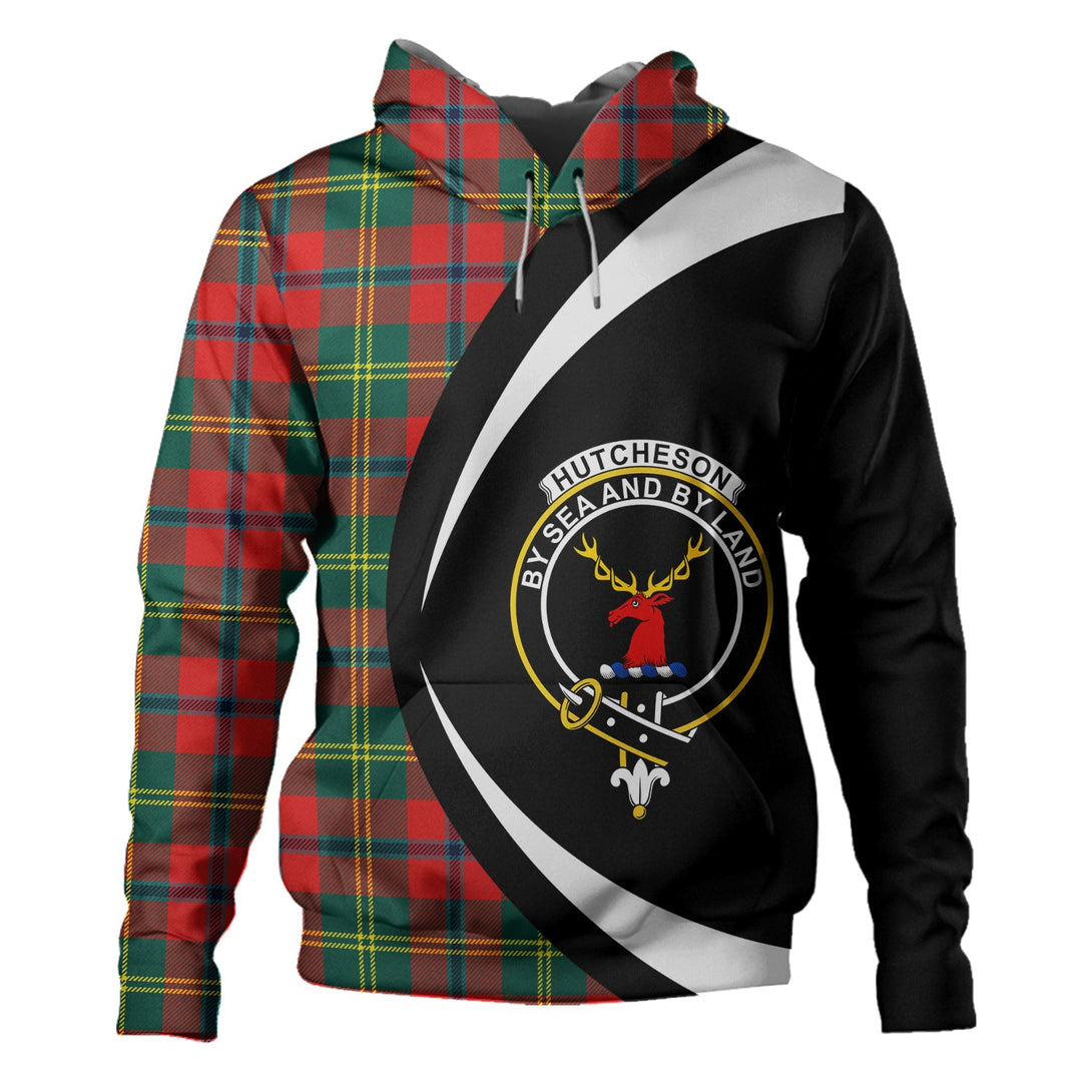 Hutcheson Modern Clan Badge Tartan Hoodie Circle Style