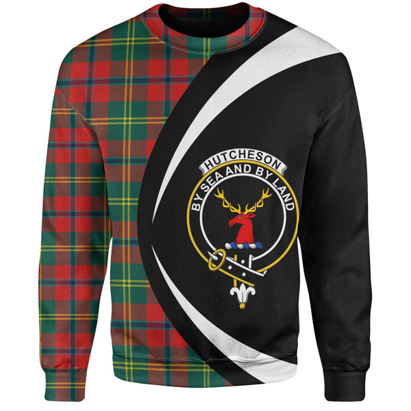 Hutcheson Modern Clan Badge Tartan Sweatshirt Circle Style Personalized