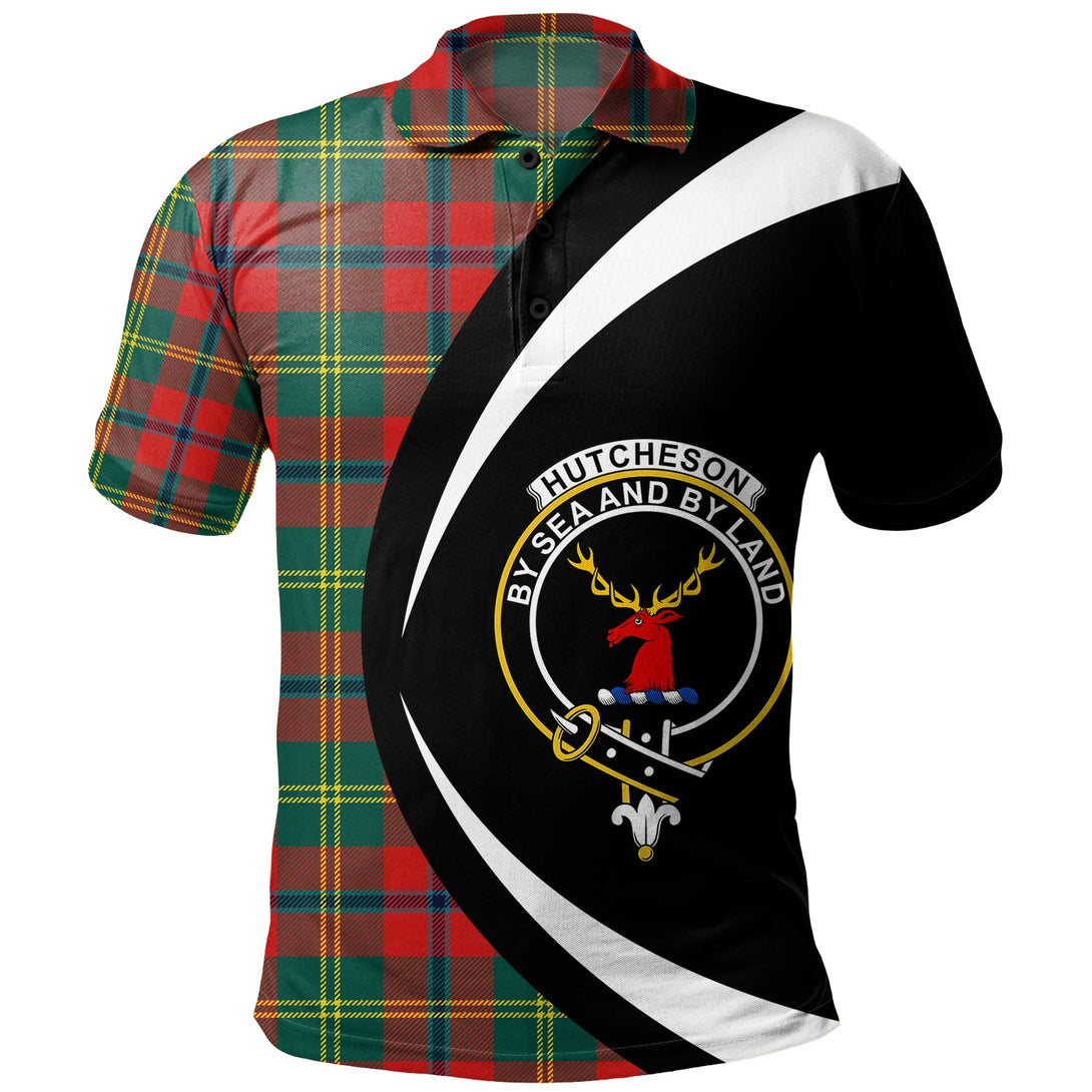 Hutcheson Modern Clan Badge Tartan Polo Shirt Circle Style Personalized