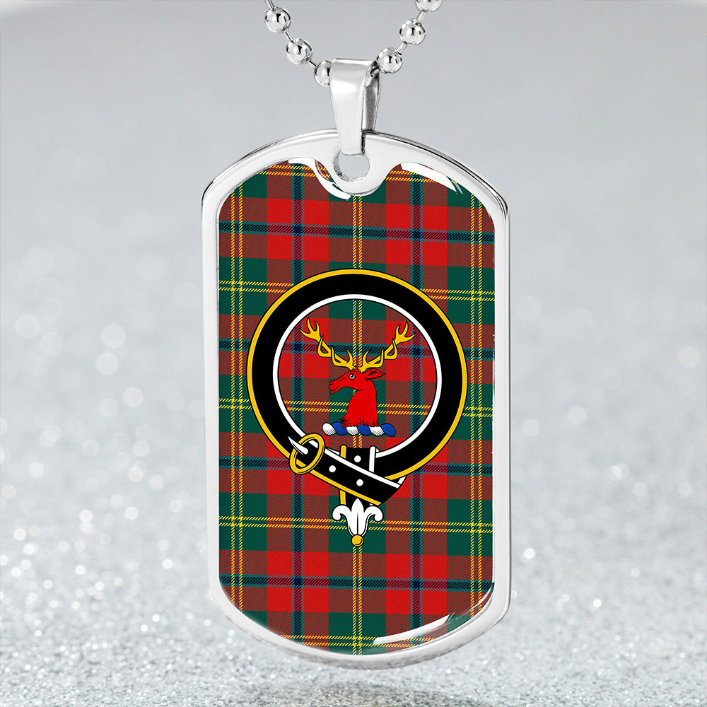 Hutcheson Modern Clan Badge Classic Tartan Dog Tag Necklace