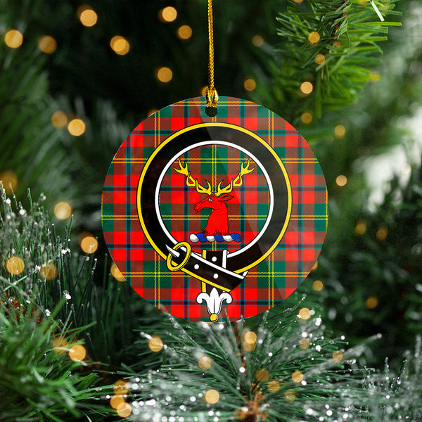 Hutcheson Modern Clan Badge Tartan Plastic Christmas Ornaments