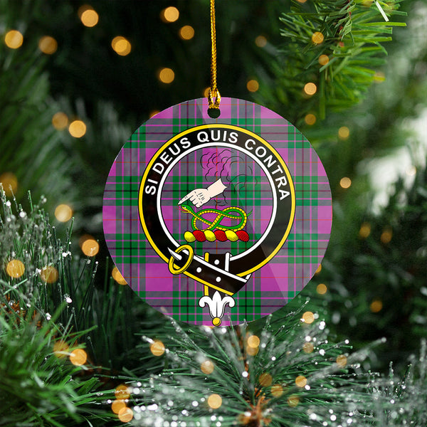 Hutton Ancient Clan Badge Tartan Plastic Christmas Ornaments