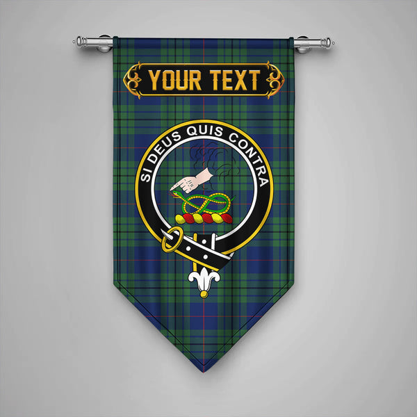 Hutton Modern Clan Badge Tartan Gonfalon Personalize