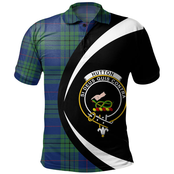 Hutton Modern Clan Badge Tartan Polo Shirt Circle Style Personalized