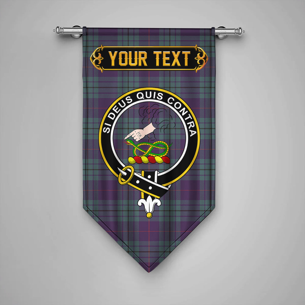 Hutton Weathered Clan Badge Tartan Gonfalon Personalize