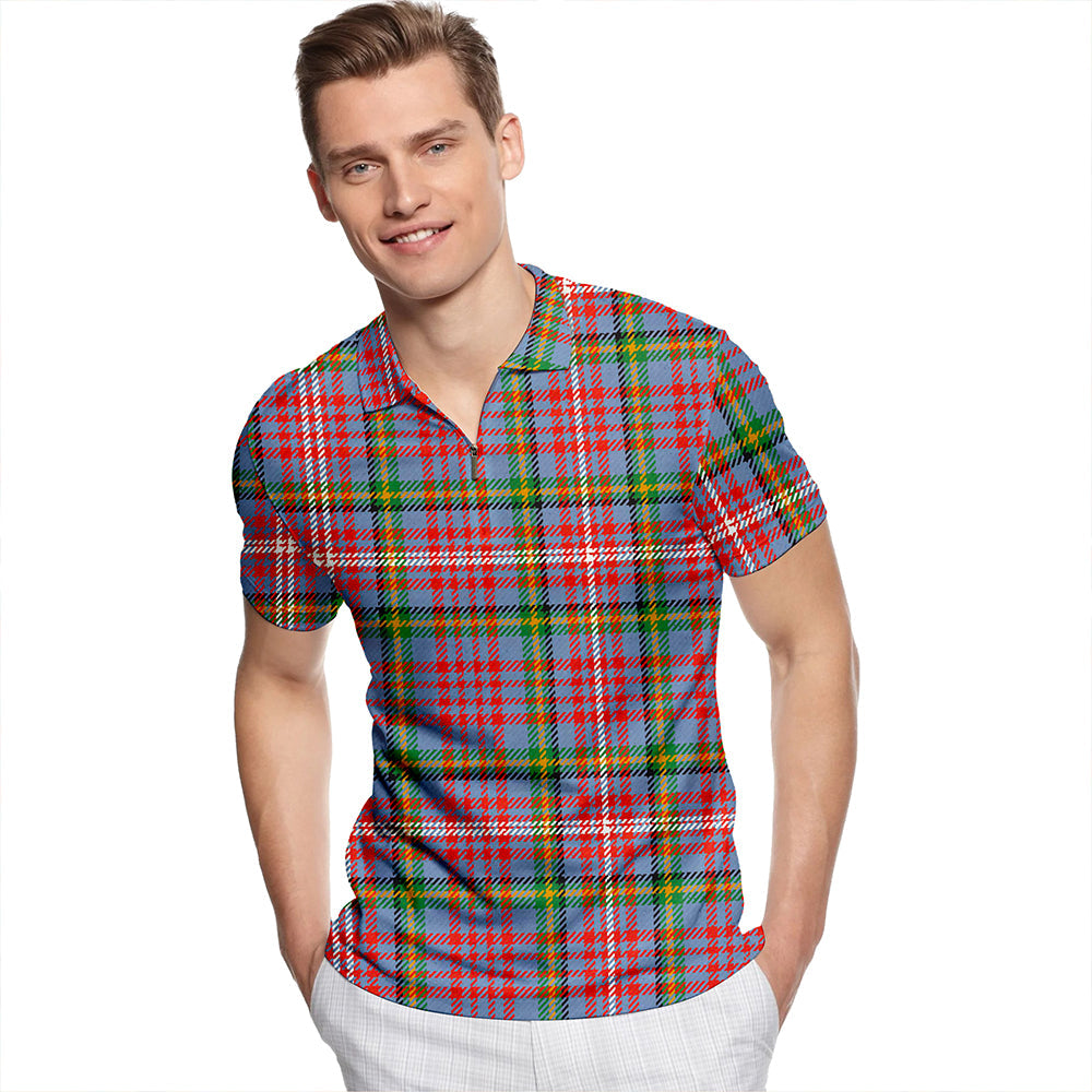 Hyndman Ancient Tartan Classic Lapel Zip Short Sleeve Polo