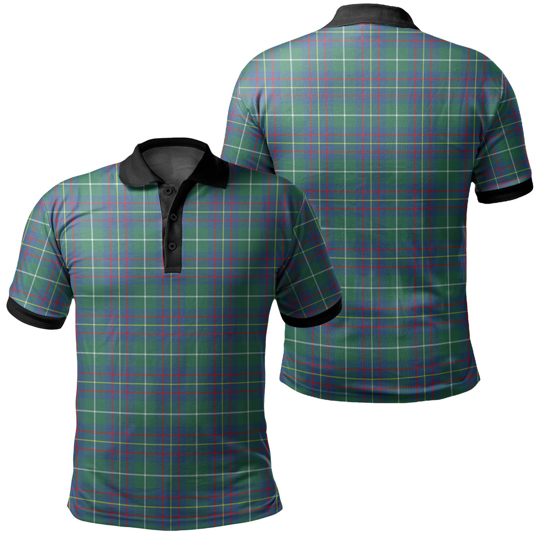 Inglis Ancient Tartan Classic Polo Shirt Black Neck 2 Style