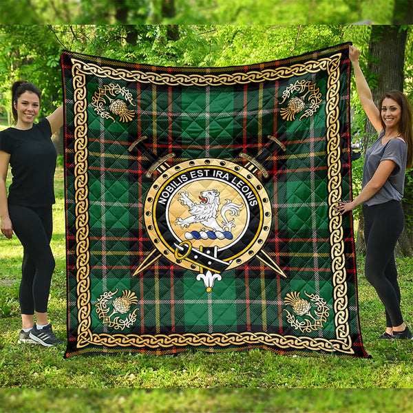 Inglis Ancient Clan Badge Tartan Premium Quilt Celtic Shield