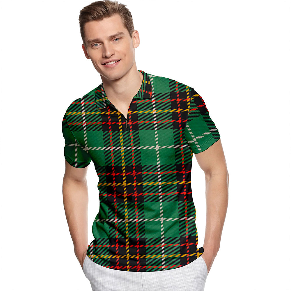 Inglis Ancient Tartan Classic Lapel Zip Short Sleeve Polo