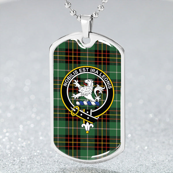 Inglis Ancient Clan Badge Classic Tartan Dog Tag Necklace