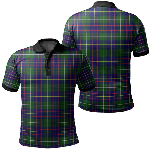 Inglis Modern Tartan Classic Polo Shirt Black Neck 2 Style