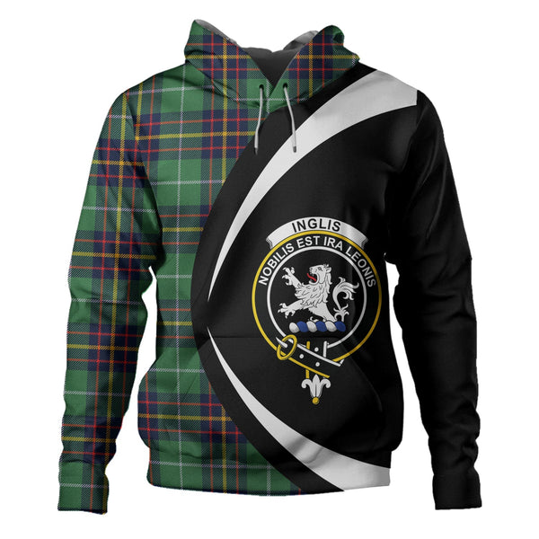 Inglis Modern Clan Badge Tartan Hoodie Circle Style