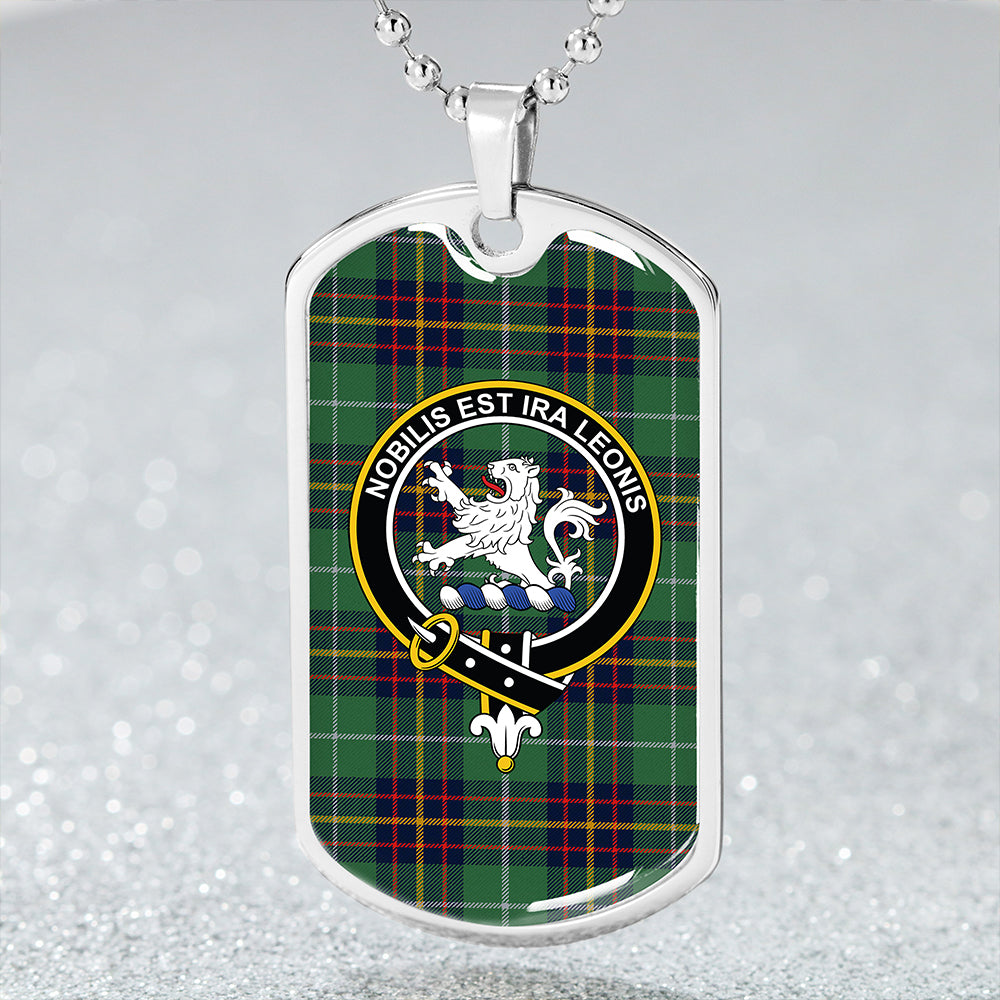 Inglis Modern Clan Badge Classic Tartan Dog Tag Necklace