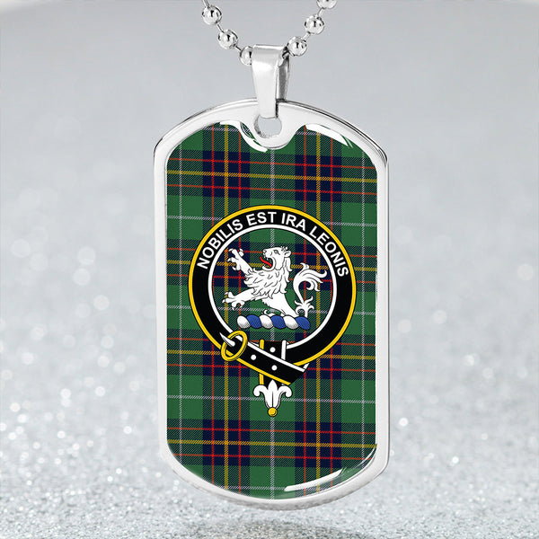 Inglis Modern Clan Badge Classic Tartan Dog Tag Necklace