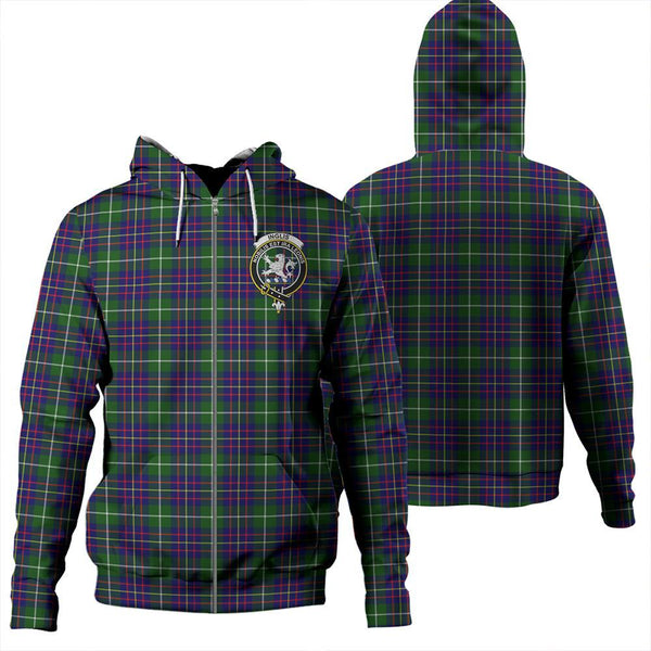 Inglis Modern Tartan Classic Crest Zipper Hoodie