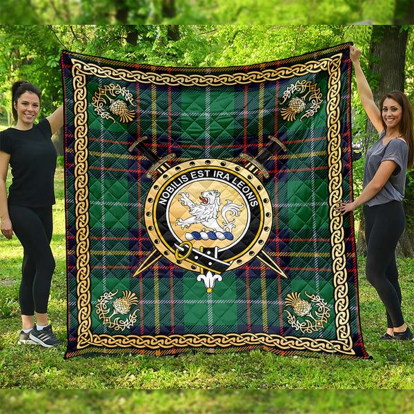 Inglis Modern Clan Badge Tartan Premium Quilt Celtic Shield