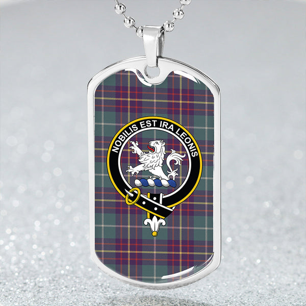 Inglis Weathered Clan Badge Classic Tartan Dog Tag Necklace