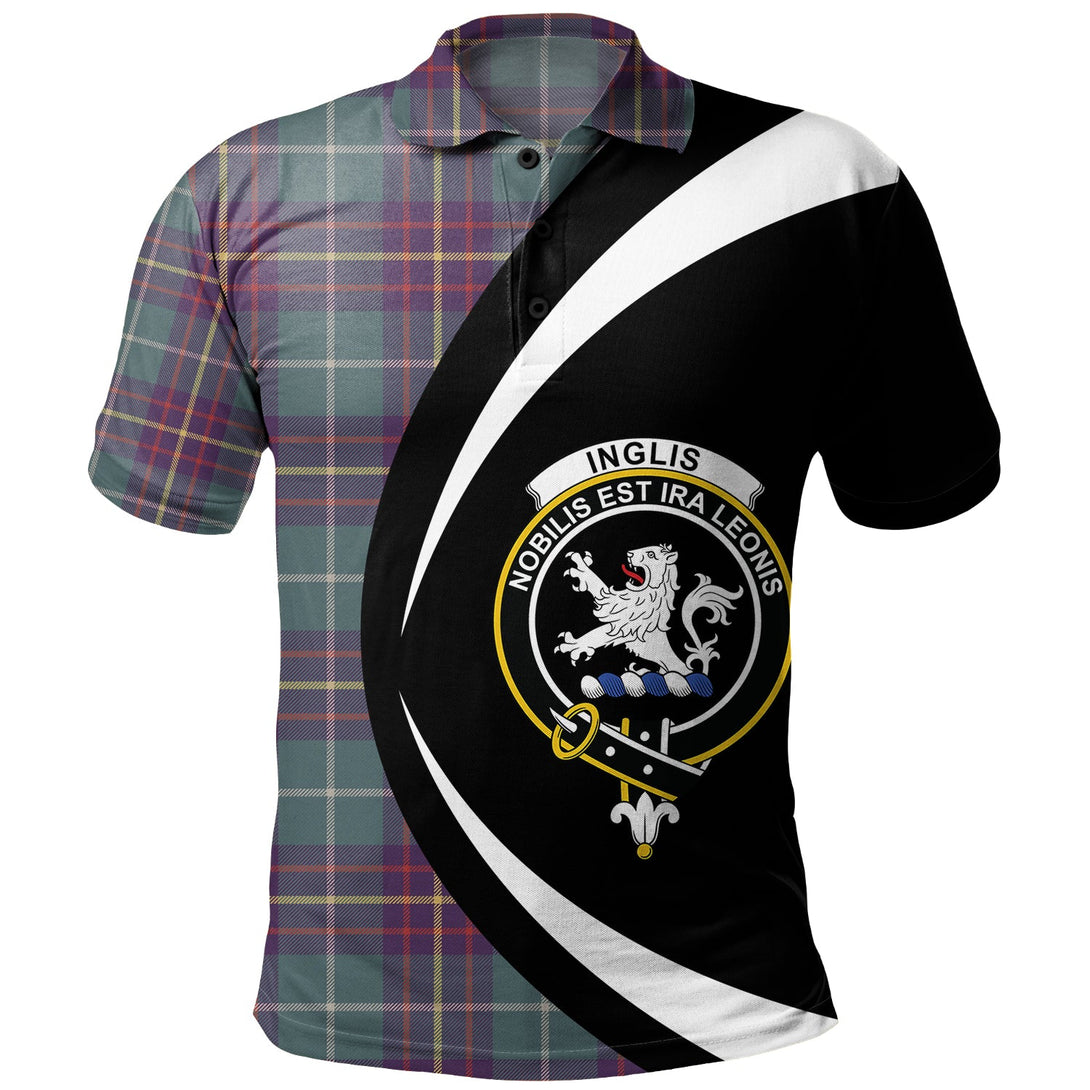 Inglis Weathered Clan Badge Tartan Polo Shirt Circle Style Personalized