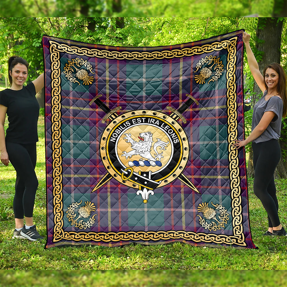 Inglis Weathered Clan Badge Tartan Premium Quilt Celtic Shield