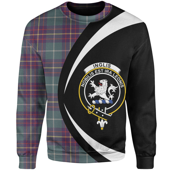 Inglis Weathered Clan Badge Tartan Sweatshirt Circle Style Personalized