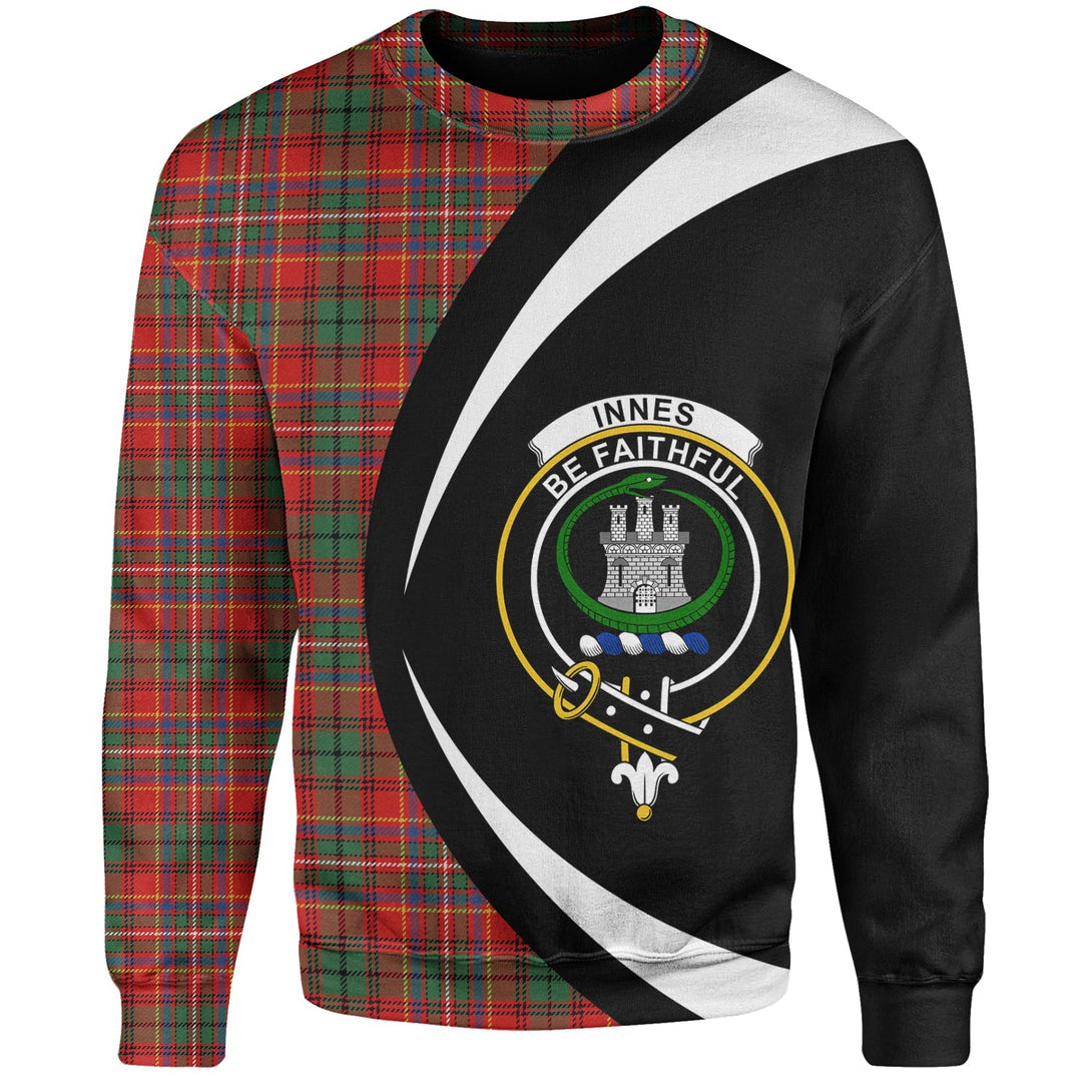 Innes Clan Badge Tartan Sweatshirt Circle Style Personalized