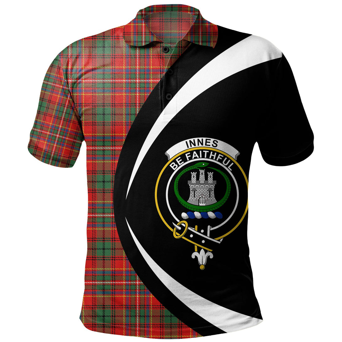 Innes Clan Badge Tartan Polo Shirt Circle Style Personalized