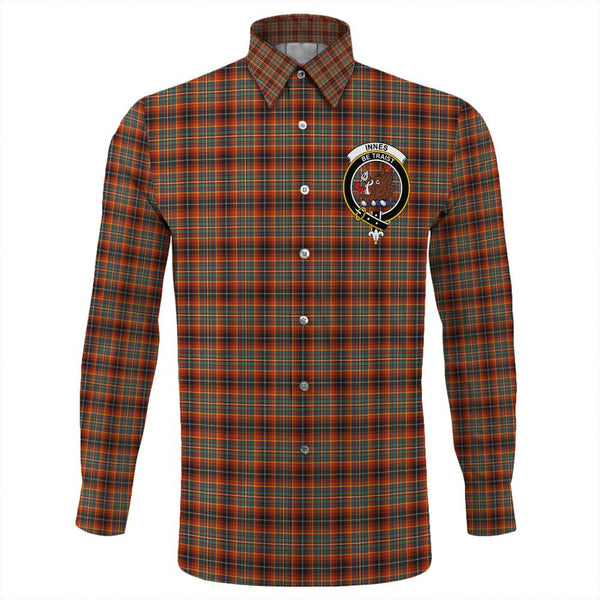 Innes Ancient Tartan Classic Crest Long Sleeve Button Shirt