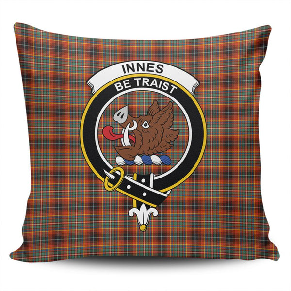 Innes Ancient Tartan Classic Crest Pillow Cover