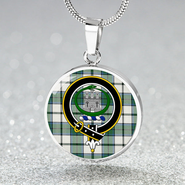 Innes Green Dress Ancient Clan Badge Tartan Classic Circle Necklace