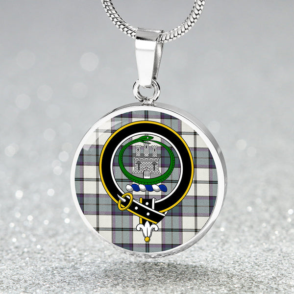 Innes Green Dress Weathered Clan Badge Tartan Classic Circle Necklace