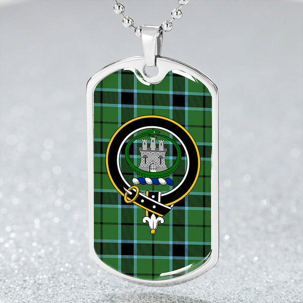 Innes Hunting Lyon Modern Clan Badge Classic Tartan Dog Tag Necklace