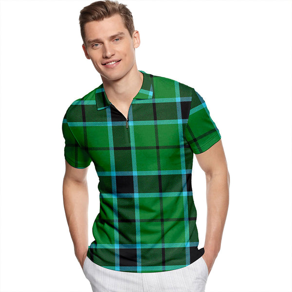 Innes Hunting Lyon Ancient Tartan Classic Lapel Zip Short Sleeve Polo