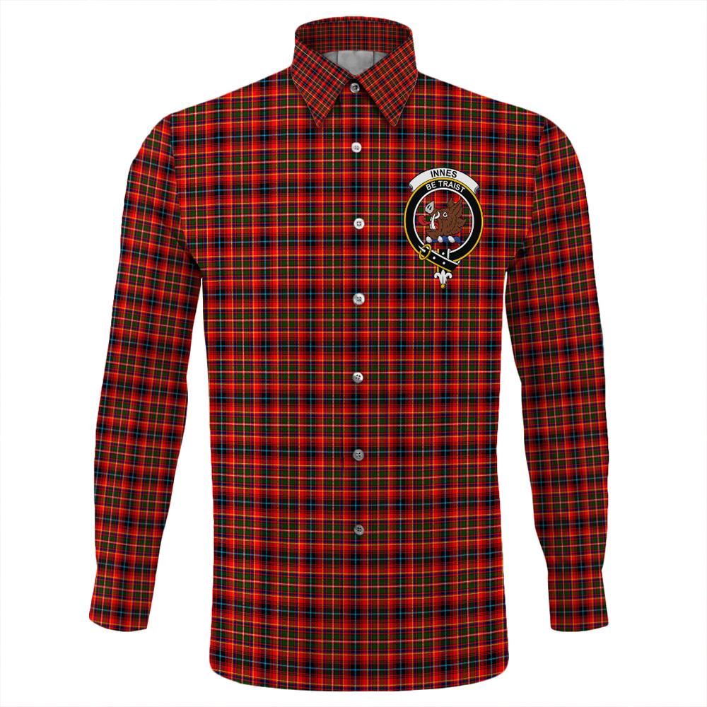 Innes Modern Tartan Classic Crest Long Sleeve Button Shirt