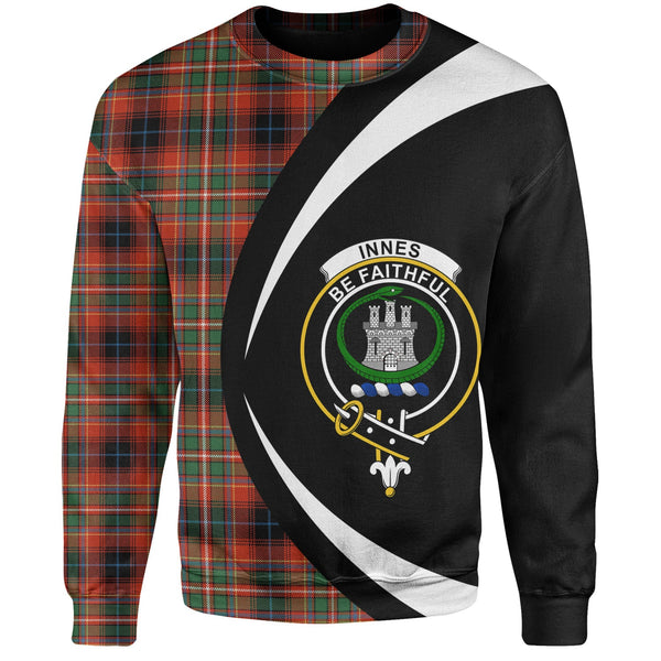 Innes Red Ancient Clan Badge Tartan Sweatshirt Circle Style Personalized