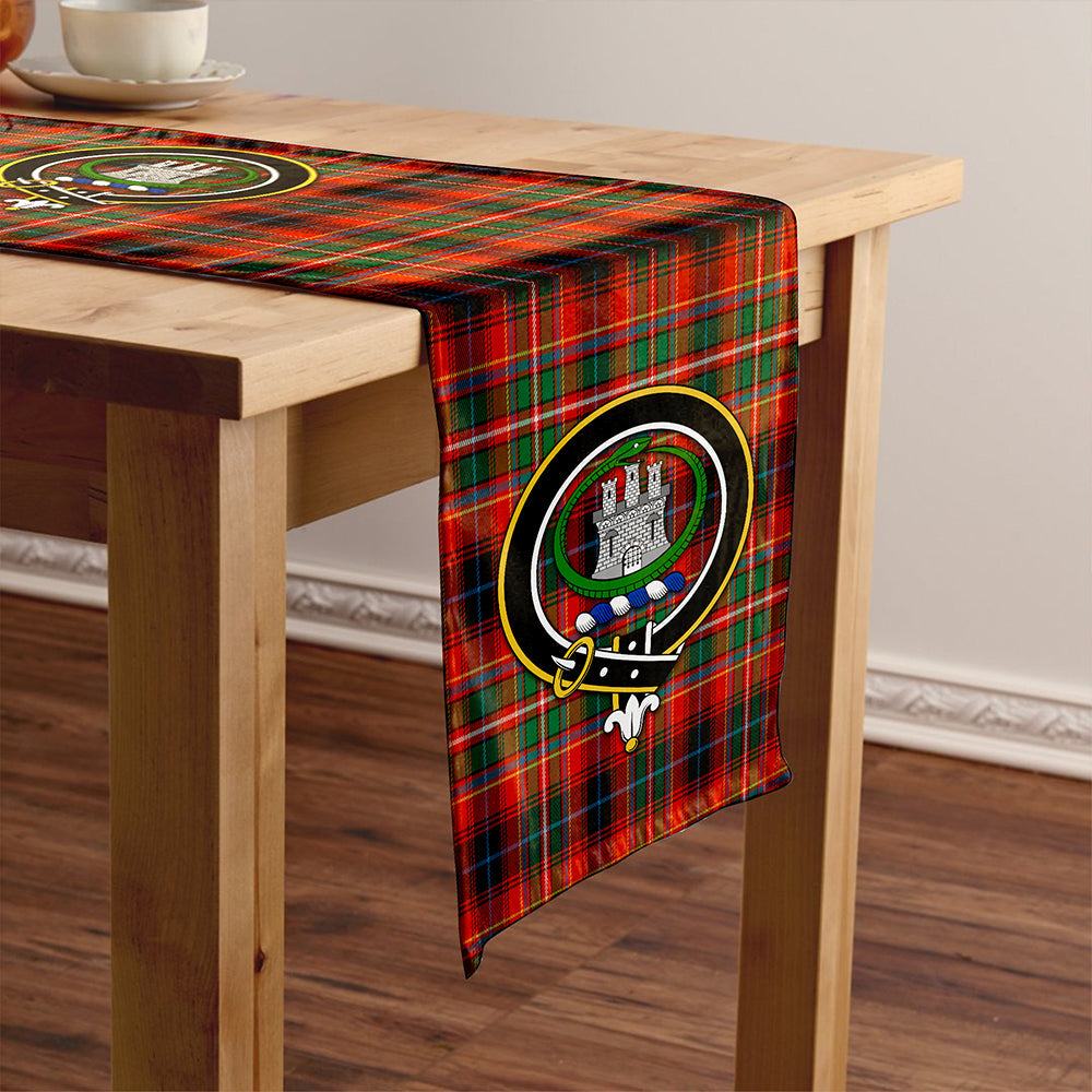 Innes Red Modern Clan Badge Tartan Table Runner